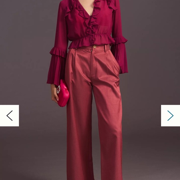 Anthropologie Sheer V-Neck Blouse - Picture 7 of 12